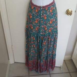 Printed boho maxi skirt